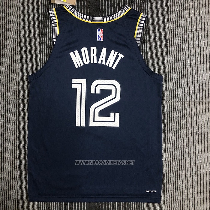 Camiseta Memphis Grizzlies Ja Morant NO 12 Ciudad 2021-22 Autentico Azul